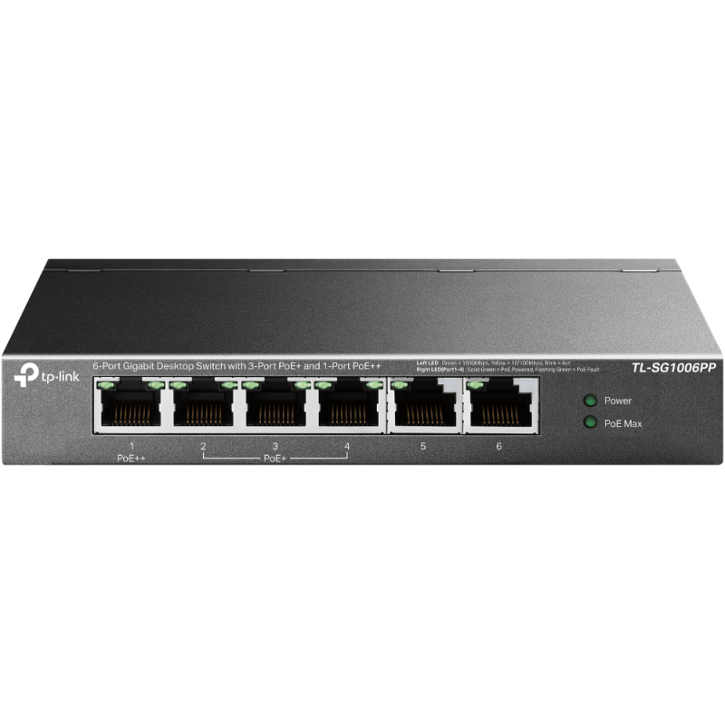TP‑LINK TL‑SG1006PP 6‑Port Gigabit PoE+ / PoE++ Switch